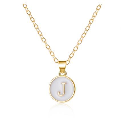 26 Initial Pendant Necklace Men's and Women's Fashion Simple Style Initial Pendant Gold Necklace Holiday Gift J