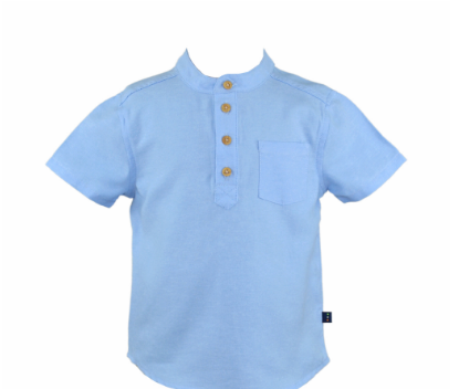 Periwinkle Boy Aston Blue Short Sleeved Polo