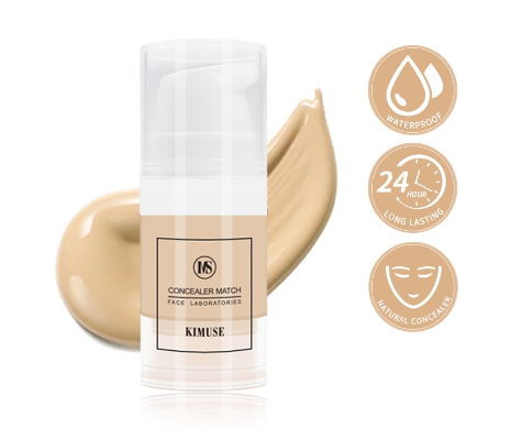 Kimuse Full Cover Liquid Concealer Waterproof Cover Eye Dark Circles Acne Makeup Base Small Bottle