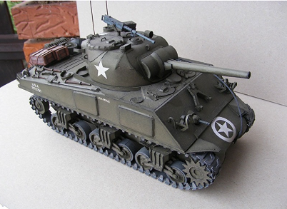 1:25 American Sherman M4A3 Medium Tank Paper Model World of Tanks DIY