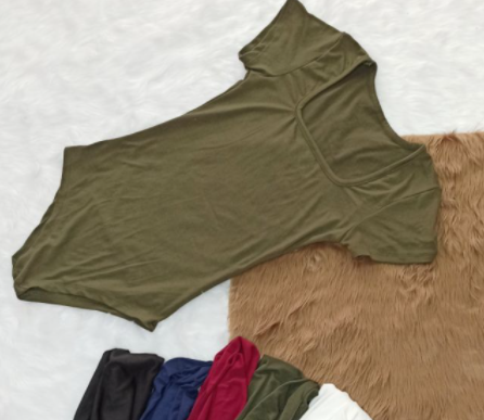 Squareneck Bodysuit with Snap Buttons