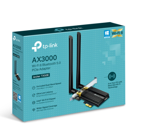 tp-link Archer TX50E AX3000 Wi-Fi 6 Bluetooth 5.0 PCIe Adapter | TP-Link by EJD