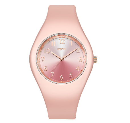 TPW Fashio Ladies Watch Rubber Strap Quartz Watches Luminous Waterproof Wrist Watch PINK
