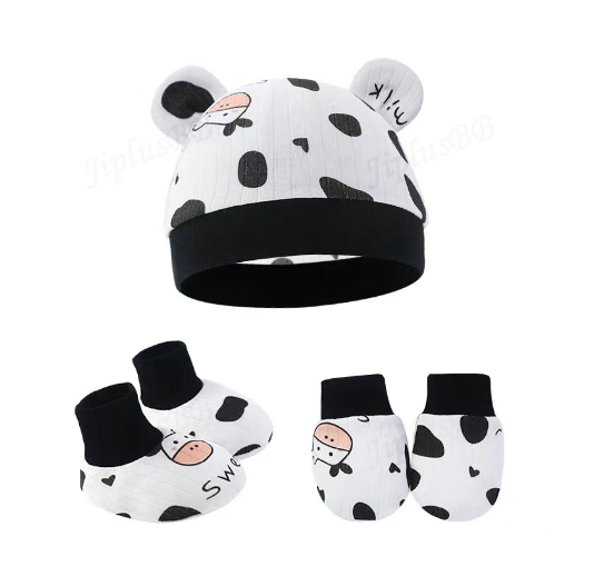 Baby hat Baby Mittens Booties Set newborn cap infant hats fashion Soft Cotton newborns Beanie 49