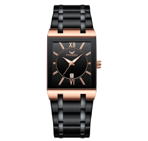 Business Men's Watch Waterproof Calendar Men's Square Watch Stainless Steel Quartz Foreign Trade Watch M4