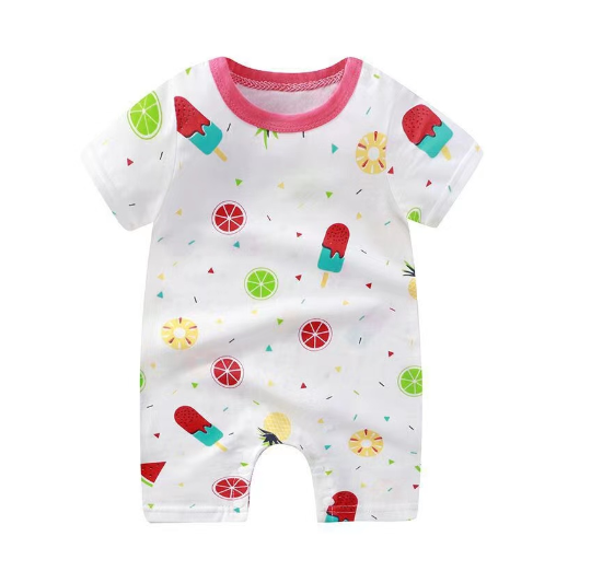 Baby Short-Sleeved Jumpsuits Joys and Girls Clothes 0-12 Months S3