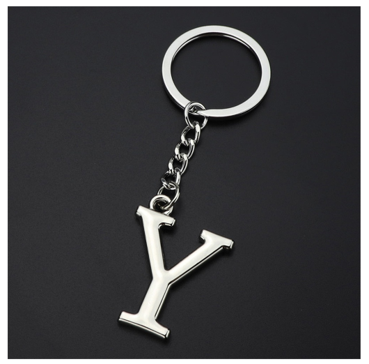 New A-Z 26 Letter Key Chains Stainless Steel Keychain Charm Fashion Accessories Key Ornaments Y