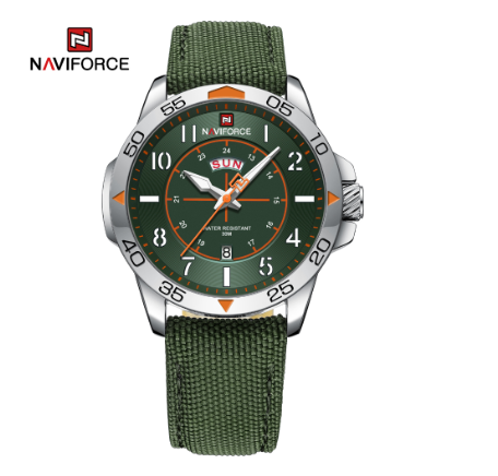 Naviforce Men Brand Fashion Sports LED Analog Digital Quartz Waterproof Wristwatch GREEN