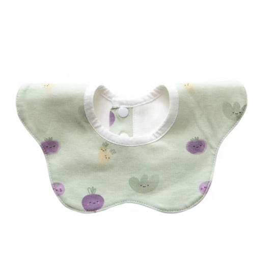 Some Baby Bib Round Petal Printed Cotton Saliva Towel 360 Degree Rotation Burp Cloth ST12