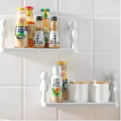 Creative Wall hanging Humanoid shelf kitchen shelf free punch wall mounted bathroom storage rack