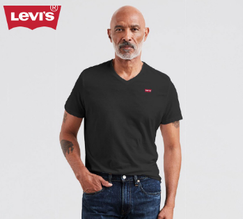 Levi's Men's Original Housemark V-Neck T-Shirt 85641-0001