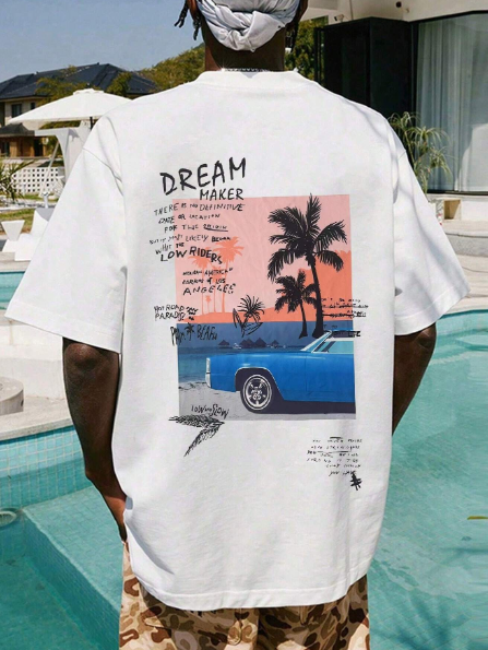 Manfinity RSRT Men Plus Scenery Printed Drop Shoulder T-Shirt