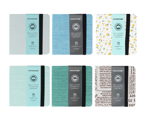 SeamiArt Potentate Mini Square Watercolor Journal Drawing Notebook Sketch Pad 100% Cotton 300gsm Hot Cold Press