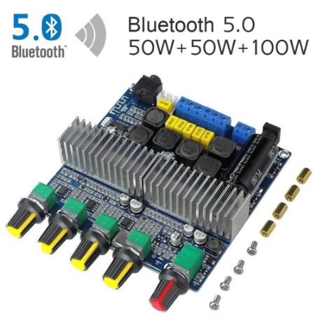 TPA3116 Subwoofer Amplifier Board 2.1 Channel High Power Bluetooth 5.0 Audio Amplifier DC12V-24V