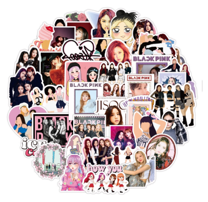 50pcs Blackpink Sticker Korean Sticker Kpop Sticker Waterproof Vinyl Blink Sticker Diy Laptop Sticker Stationery DIY