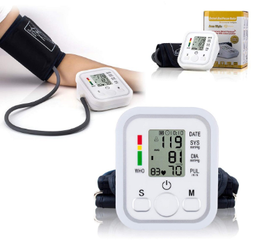 Digital Arm Blood Pressure Monitor Electronic 2.0-inch LCD Display Smart Voice BP Monitor Tonometer
