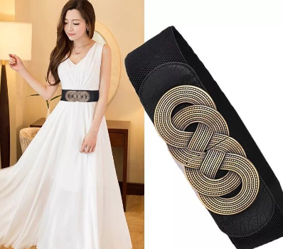 Retro Waistband Belt Women Wide Decorative Dress Fashionable All-Match Elastic Elastic Belt with Coat Down Jacket GM400