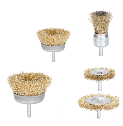 Wire Brush Wheel Cup Brush Set for Power Drill Cleaning Rust Paint Rust Removal 5Pcs
