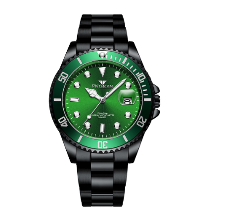 FNGEEN S925 Men's Quartz Watch BLACK GREEN