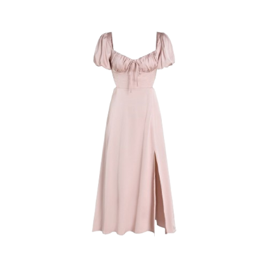 Lovito Women Zipper Tie Front Dress L58Ad094 (Light Pink)
