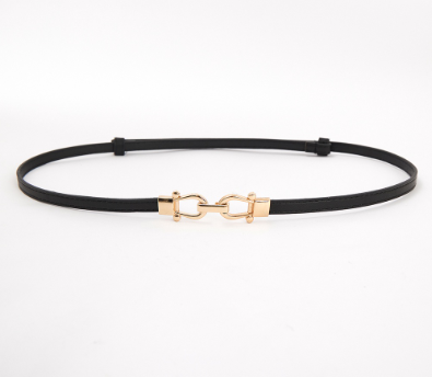 Lovito Women Casual Plain Basic Belt L69AD040 (Black)