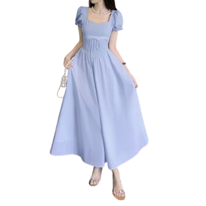 Lovito Women Lace Dress LNE17015 (Blue)