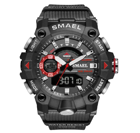 Smael 8040 Fashion Men's Sports Watch Top Brand Quartz 5Bar Waterproof LED Digital Relogio Masculino M6