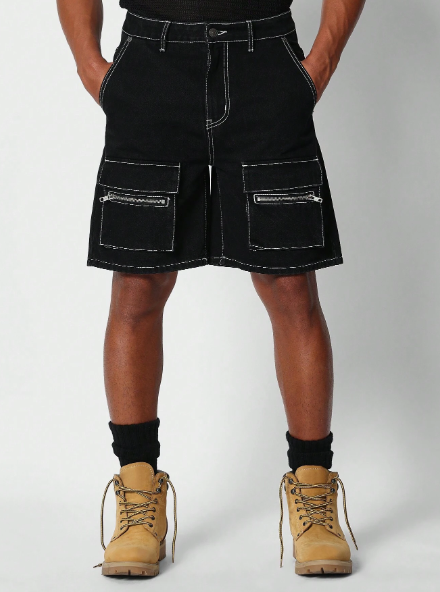 SUMWON Denim Short With Contrast Stitching