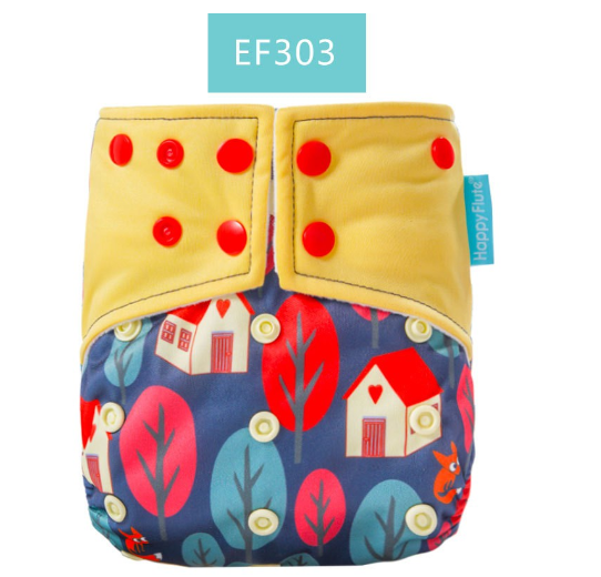 Happyflute Baby Cloth Diapers Double Gusset Washable Cloth Nappy Without Insert HF6