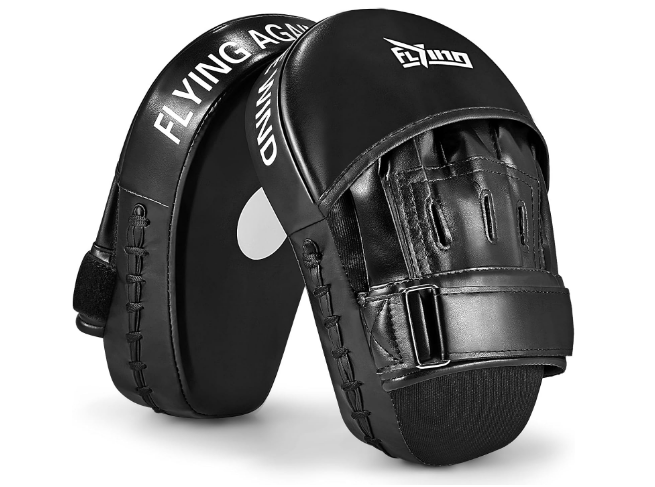 Boxing Curved Focus Punching Mitts for Men, Women, Leather Boxing Pads for Martial Arts, Boxing Training, Curved Punch Mitts for Karate, Kickboxing,Muay Thai, Taekwondo