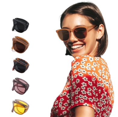 Cyxus Polarized Foldable Sunglasses for Women Men Folding Sun Glasses TR90 Frame Eyeglasses 1019