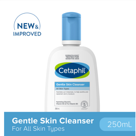 Cetaphil Gentle Skin Cleanser 250ml (For Sensitive Skin / Non-Drying Facial Wash / Paraben Free)