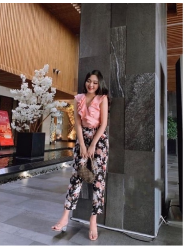 Baao Jessa Terno Raffle Top& Floral Pants