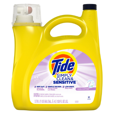 Tide Simply Clean & Sensitive Cool Cotton, Liquid Detergent, 128oz