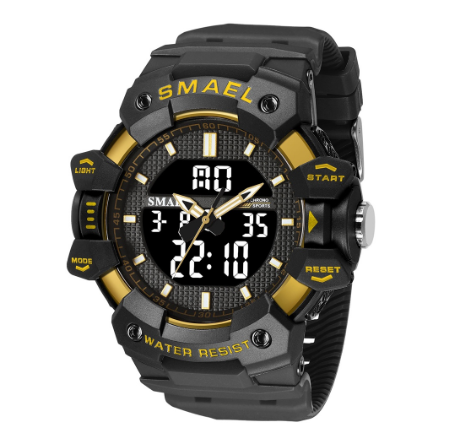 SMAEL Top Brand Sports Men's Watches Waterproof Stopwatch Week Alarm Clocks Male Digital Dual Time Display Wristwatch M5