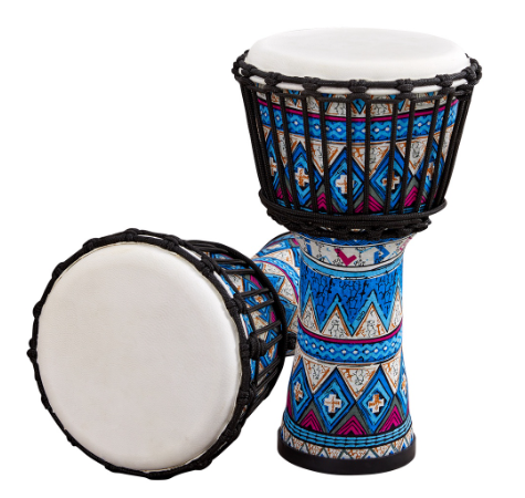 8 Inch Portable African Drum Djembe Hand Drum with Colorful Art Patterns Percussion Musical Instrument