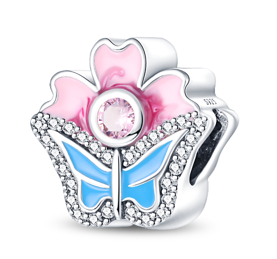 S925 Silver Pandora Same Design Colorful Spring Garden Series Suitable for Original Bracelet s3