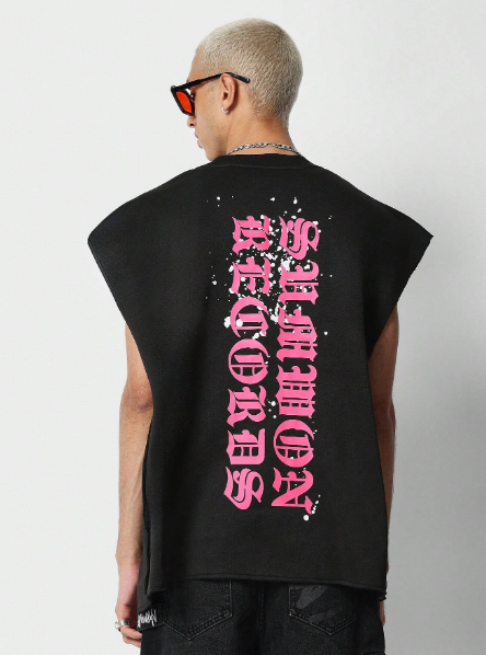 SUMWON Boxy Fit Tank Tee With Back Graphic