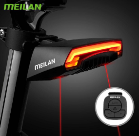 Meilan X5 Bicycle Rear Light Bike Remote Wireless Light Turn Signal LED Beam USB Chargeable Cycling Tail Light