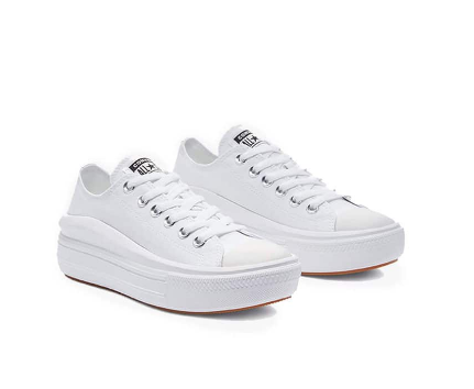 Converse Chuck Taylor All Star Move Canvas Platform Women's Sneakers - White/White/White