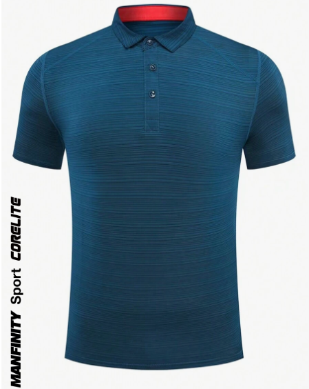 Manfinity Sport Corelite Men's Solid Color Short Sleeve Sports Polo Shirt Workout Tops