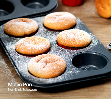 SLIQUE 6 cup Round muffin | Oven Safe| Non-Stick Baking Essentials