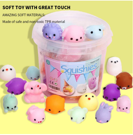 24Pcs Squishies Toys for Kids Slime Animal Squishies Toys Squishy Fidget Toy Stress Reliever Toy