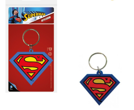 SUPERMAN SHIELD RUBBER KEYCHAINS