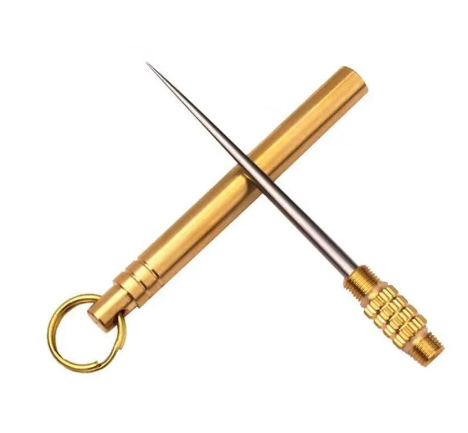 Titanium Outdoor Edc Portable Multifunctional Toothpick Bottle Fruit Fork Camping Tool Toothpick Tube Stronger Than Dental Floss