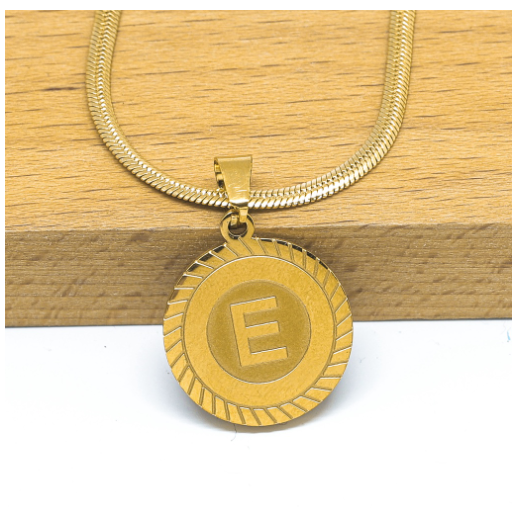 Laj High Quality Stainless Steel Letter Pendant Necklace with Free box E