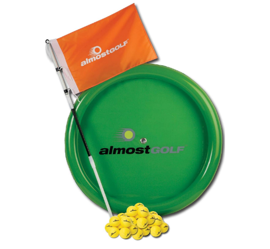 Practice Pack - 24 Limited Flight Practice Foam Golf Balls, Inflatable Target, Detachable Flagstick & Custom Carry Bag