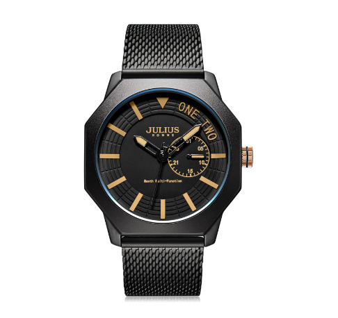 JULIUS New Casual Stereo Diamond Two Disc Men's Watch JAH-126 3