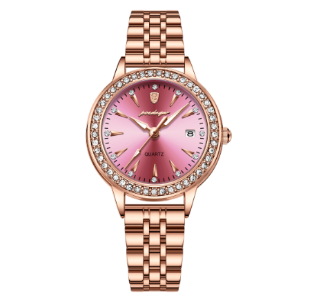 POEDAGAR watch for woman waterproof 2023 sale original korean style new fashion stainless steel quartz diamond watch PINK