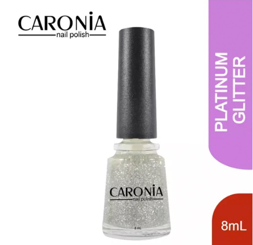 Caronia Nail Polish Platinum Glitter 8ML